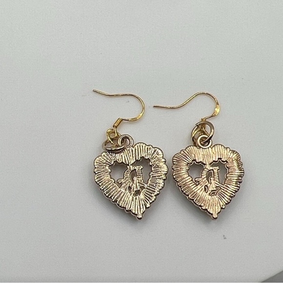 “D” I O R Auth. Gold and Silver Heart Earrings - Picture 5 of 6